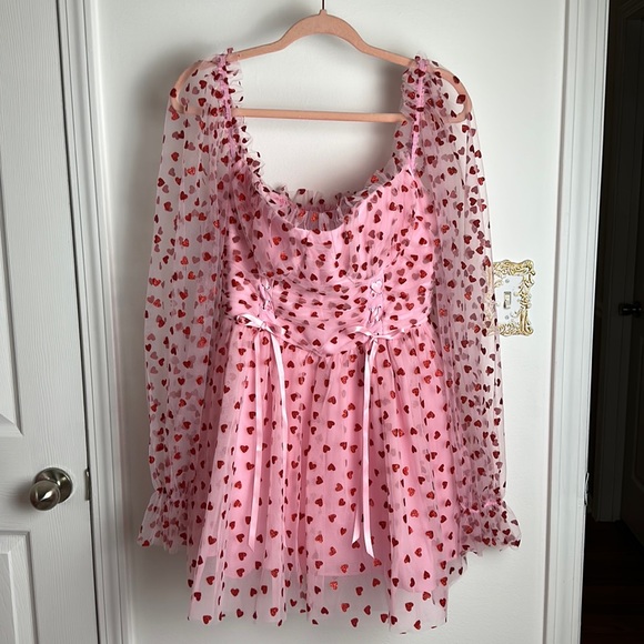 Dolls Kill Dresses & Skirts - Dolls Kill Sugar Thrillz valentines heart dress